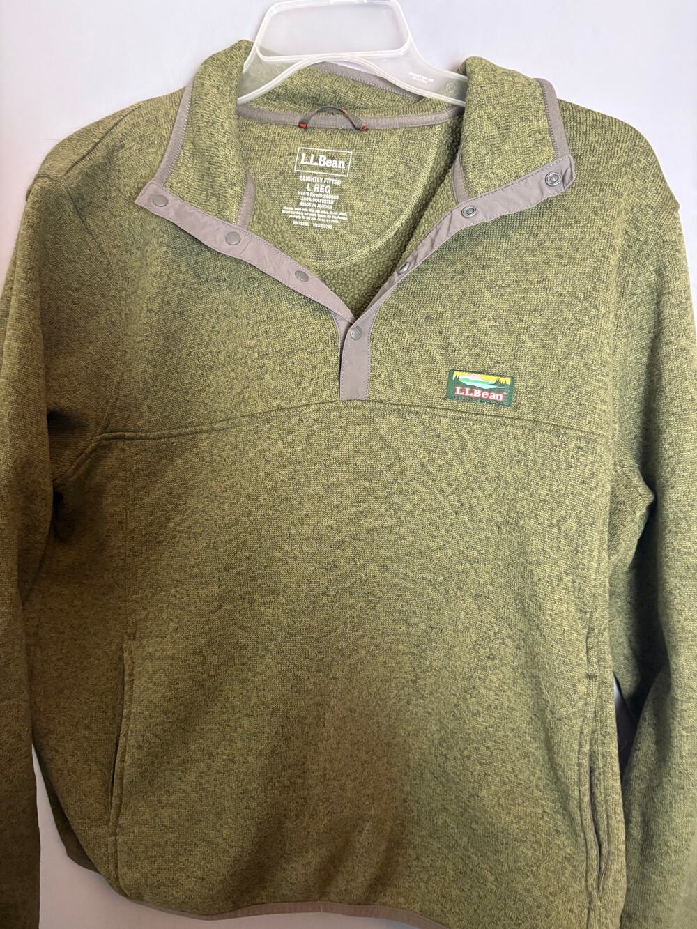 L.L.Bean Airlight Snap Pullover Sage Heather Size L